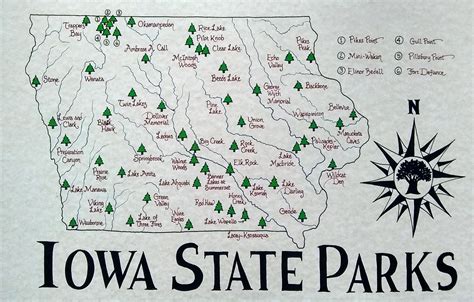 A map of Iowa's state parks